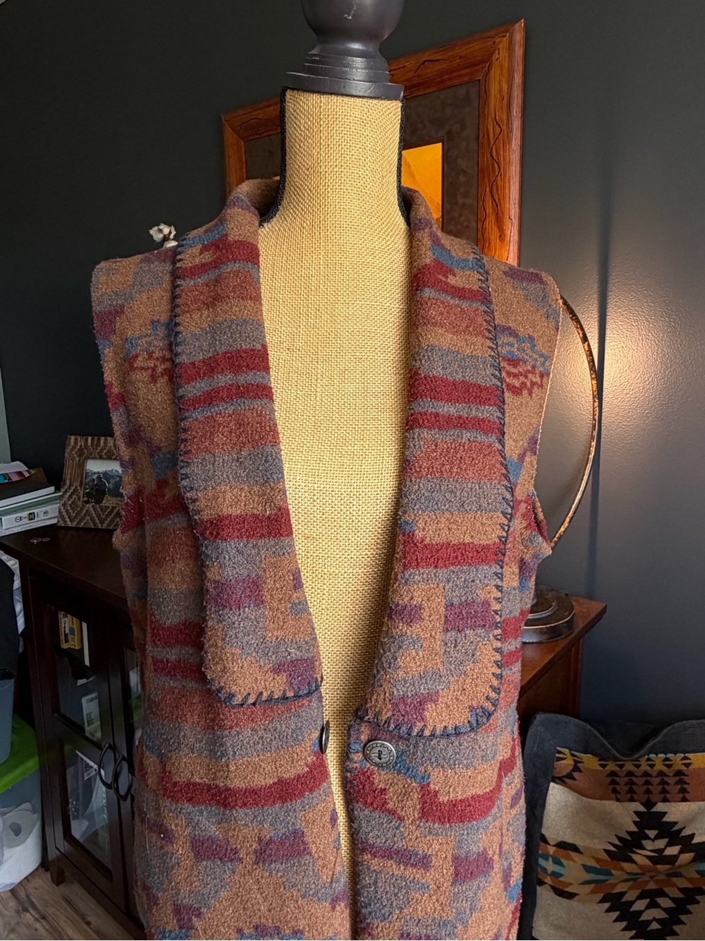 Vintage Southwestern Duster Length Vest - Women - Picture 2 of 3
